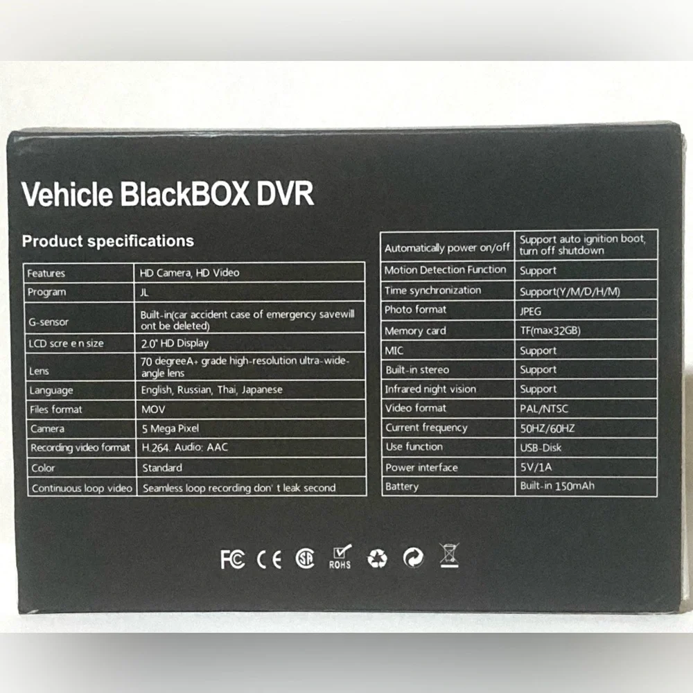 Dual Lens Vehicle Blackbox DVR Auto Dash Cam Full HD